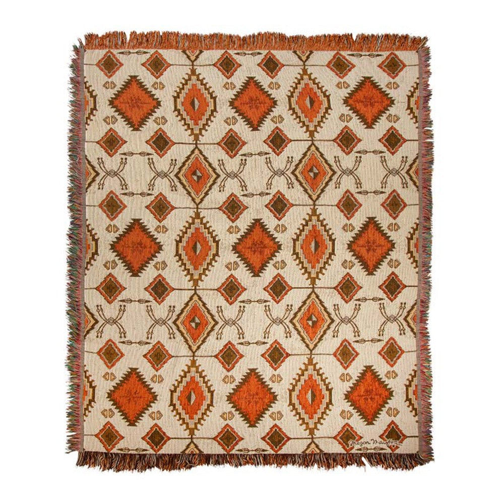 Non-Embellished Native Design Tapestry Throw 50"x60" 100% Cotton