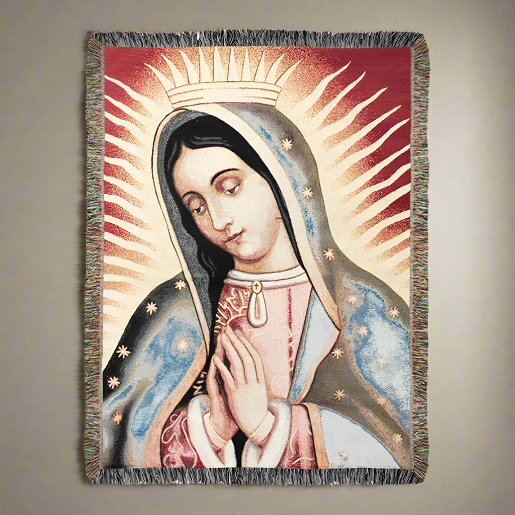 Our Lady of Guadalupe Tapestry Throw 50"x60" 100% Cotton