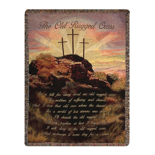 Old Rugged Cross Tapestry Throw 50"x60" 100% Cotton