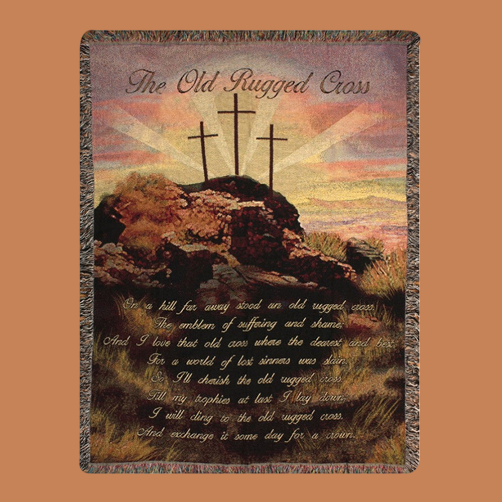 Old Rugged Cross Tapestry Throw 50"x60" 100% Cotton