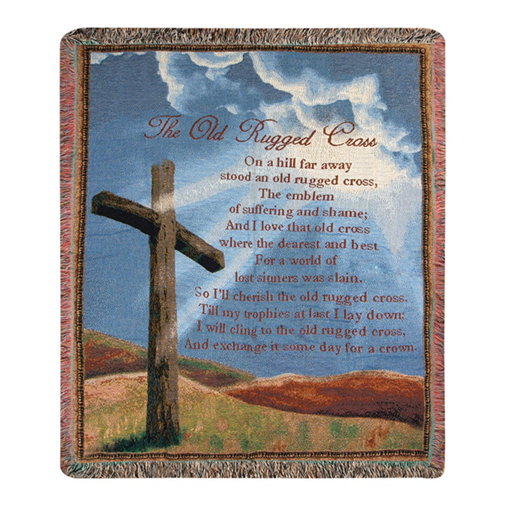 Old Rugged Cross Tapestry Throw 50"x60" 100% Cotton