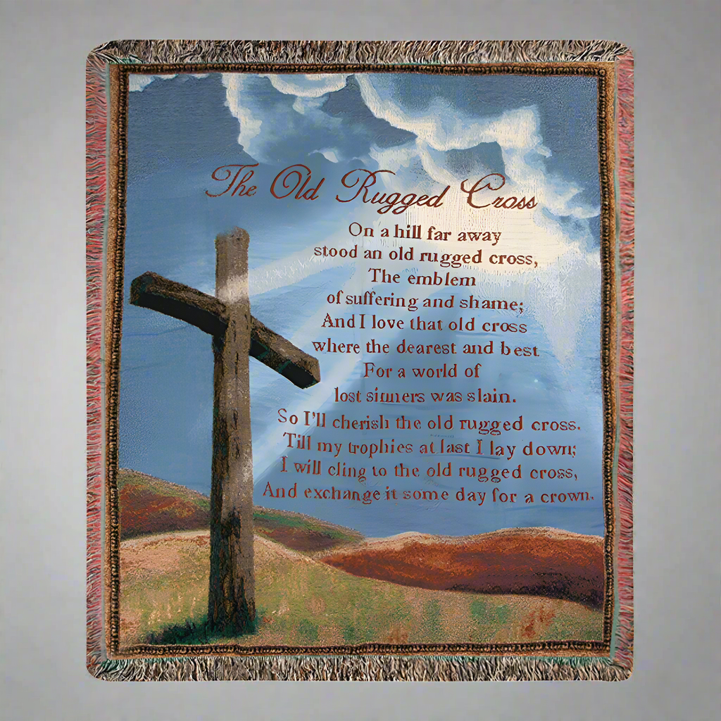 Old Rugged Cross Tapestry Throw 50"x60" 100% Cotton