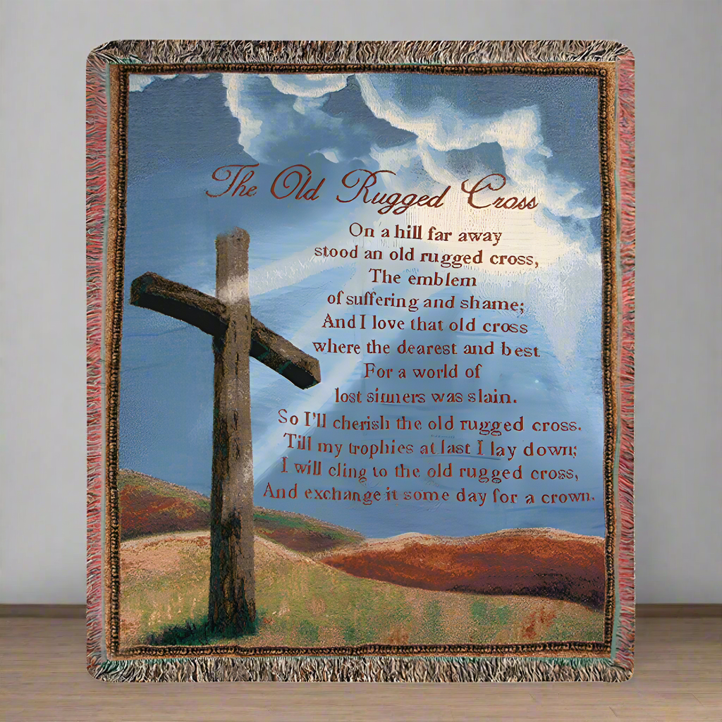 Old Rugged Cross Tapestry Throw 50"x60" 100% Cotton