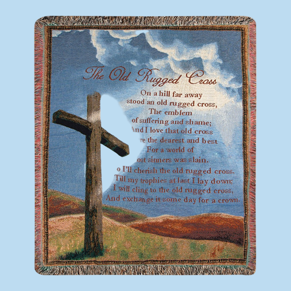 Old Rugged Cross Tapestry Throw 50"x60" 100% Cotton