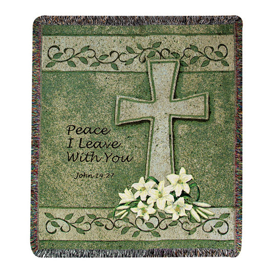 Peace I Leave With You Tapestry Throw 50"x60" 100% Cotton
