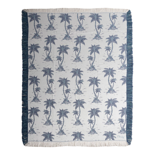 Palm Toile Rayon Throw 46x60