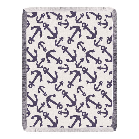 Anchor Navy Rayon Throw 48x60