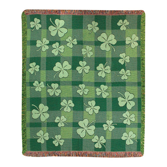Shamrock Tapestry Throw 50"x60" 100% Cotton