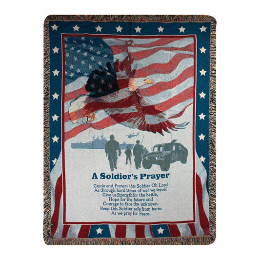 A Soldier's Prayer Tapestry Throw-50X60 Woven Throw