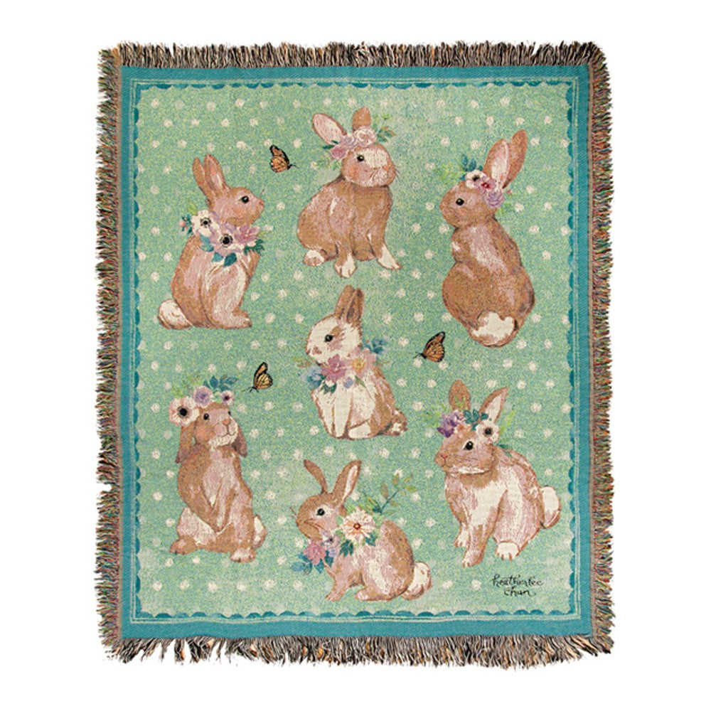 Spring Blessings Tapestry Throw  50"x60" 100% Cotton