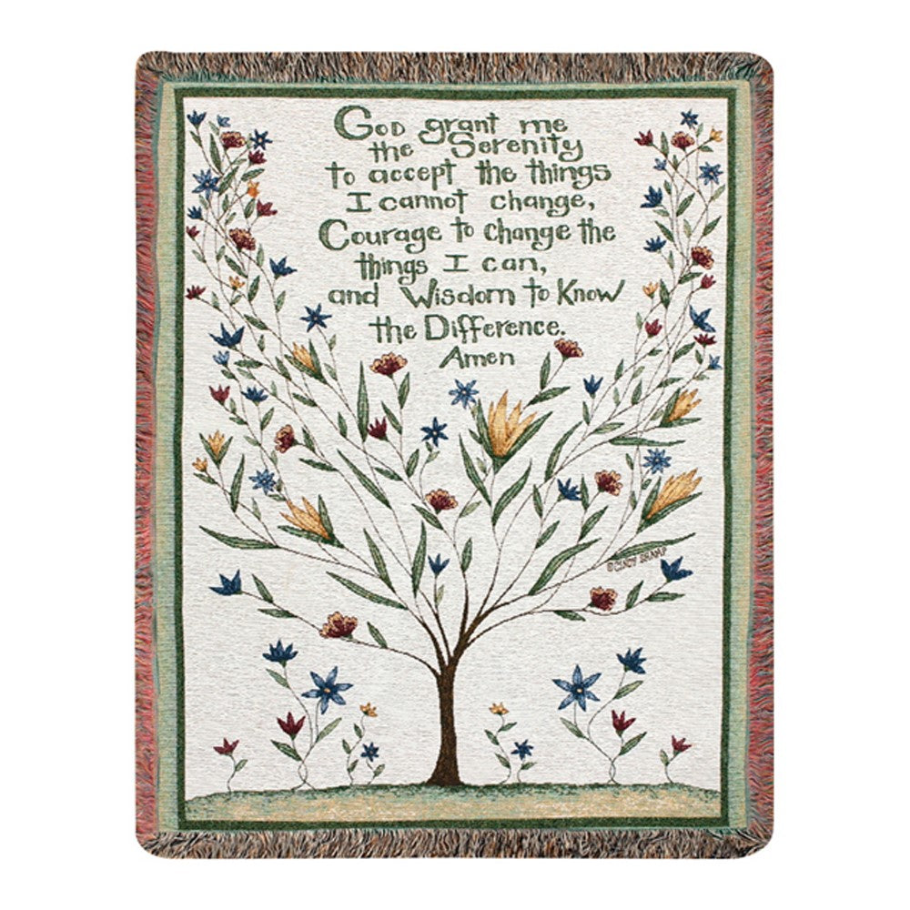 Serenity Prayer Tapestry Throw 50"x60" 100% Cotton