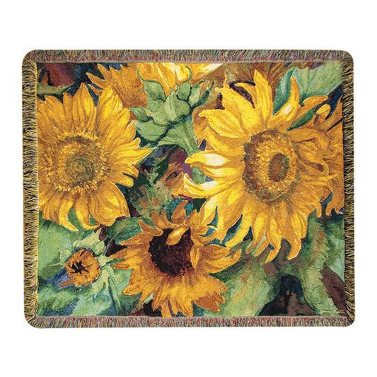 Sunny Faces Tapestry Throw 50"x60" 100% Cotton