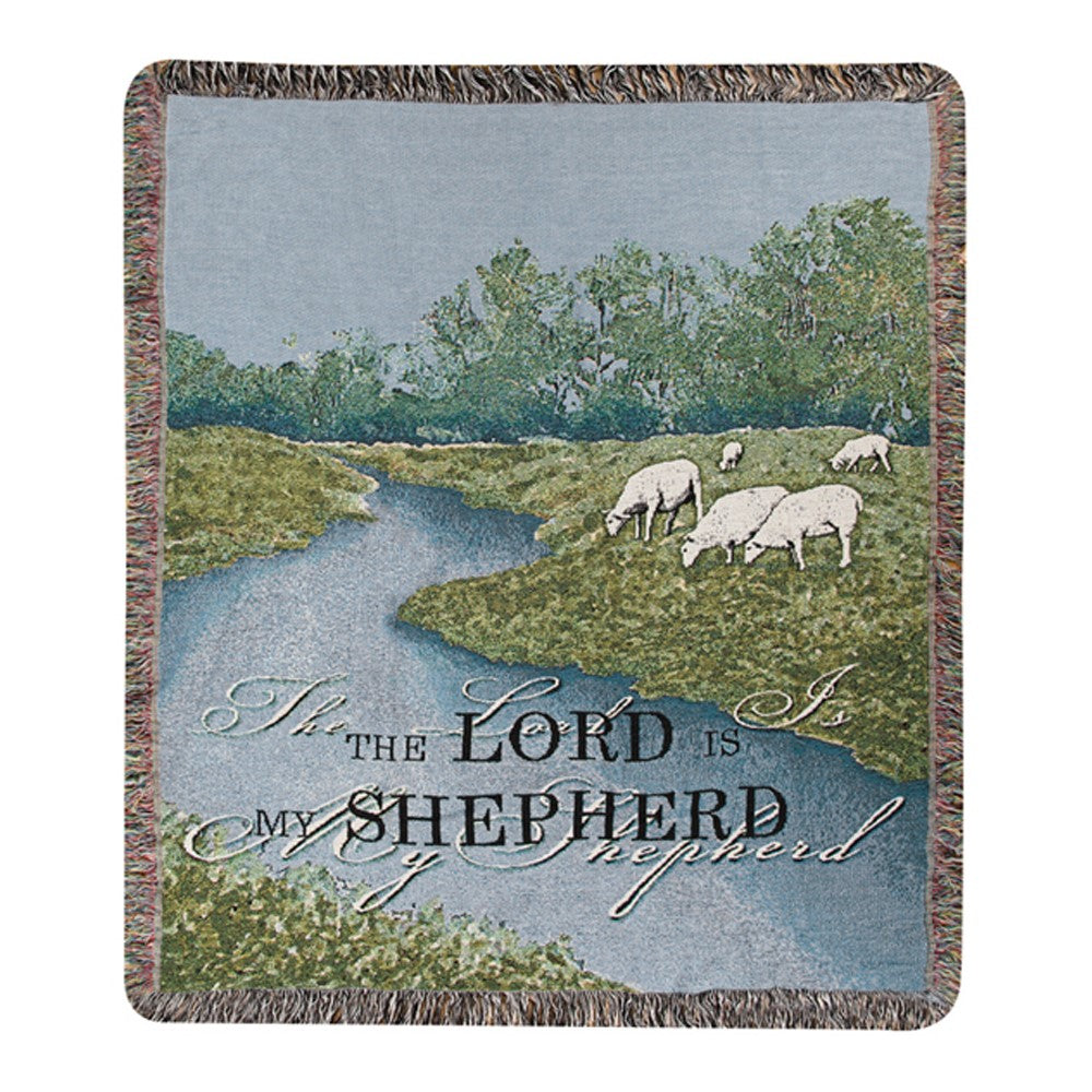 The Lord Is My Shepherd Tapestry Throw 50"x60" 100% Cotton