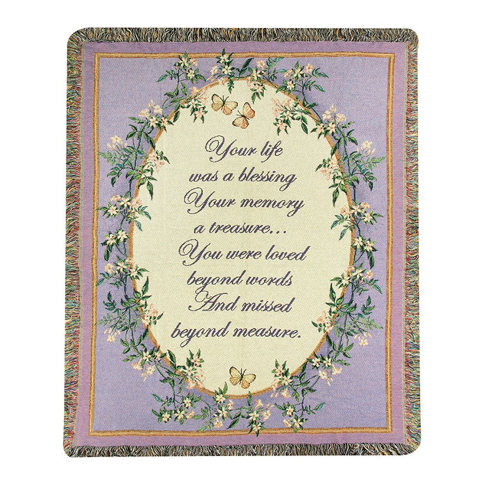 Your Life Was A Blessing Tapestry Throw 50"x60" 100% Cotton