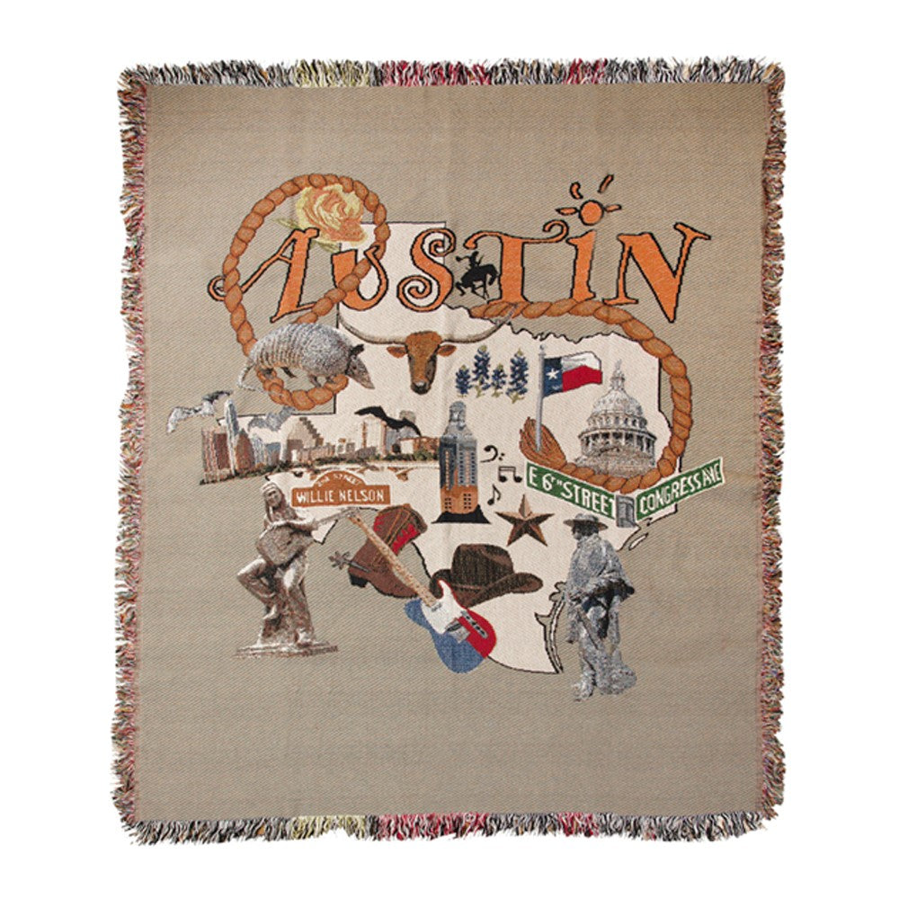 Austin 2 Tapestry Throw 50"x60" 100% Cotton