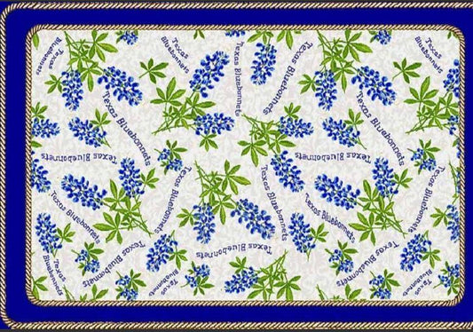 Texas Bluebonnets Mini Tapestry Throw 52x34 inch Woven Throw with Fringe