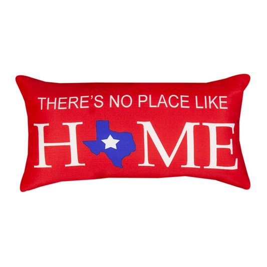 There's No Place Like Home Texas Word Pillow 17"x9" Throw Pillow