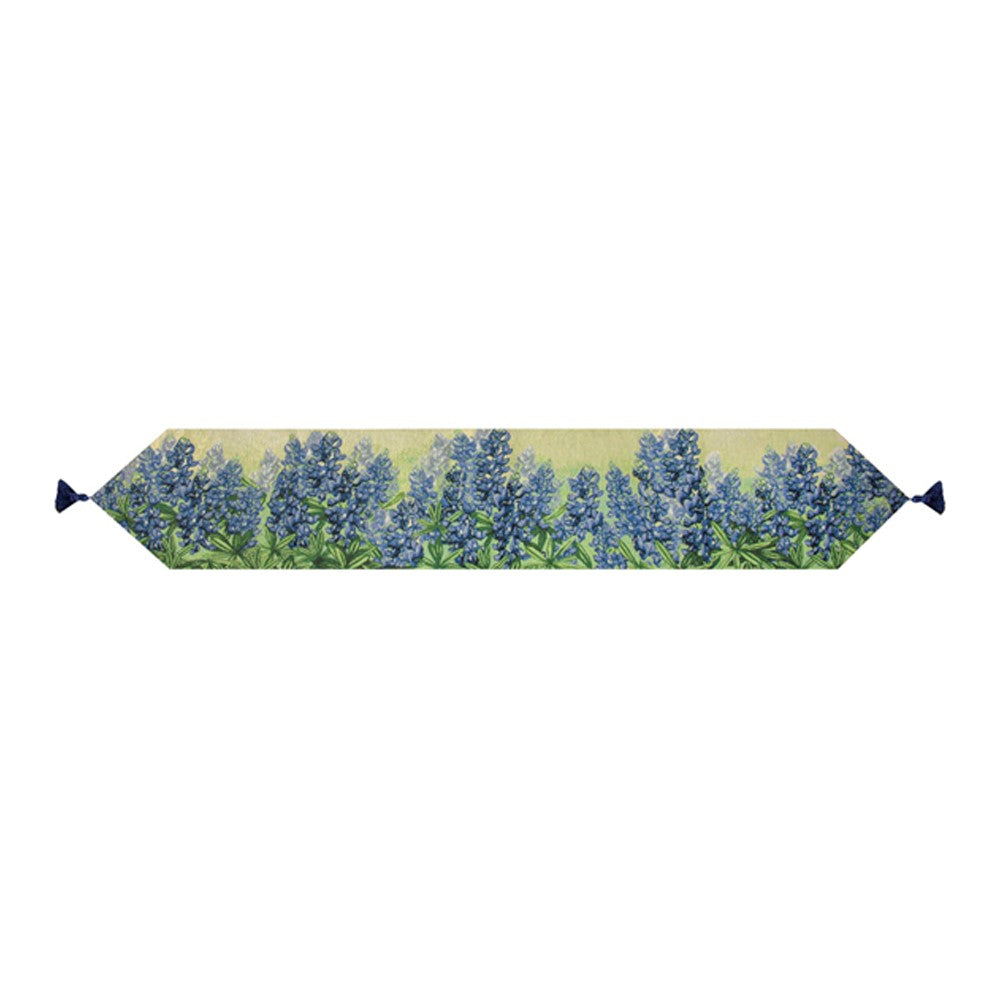 Blue Bonnets Runner with Tassel 72 inch Tapestry Runner