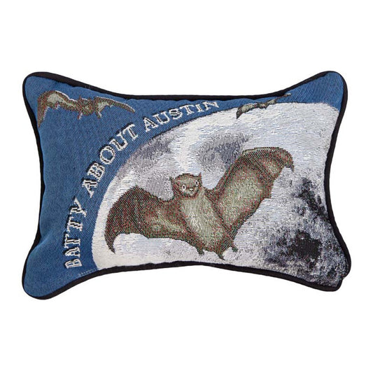 Batty About Austin Word Pillow 8.5x12" Tapestry Pillow