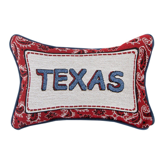 Bandana Texas Word Pillow 12.5x8" Tapestry Pillow