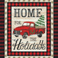 Red Truck Holiday Flannel Sherpa Throw 50x60"