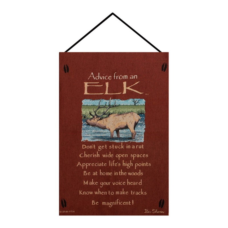 Advice From A Elk Wall Hanging 17x26 inch Tapestry with hanger