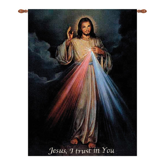 The Divine Mercy Tapestry Wall Hanging 26x36 Inch