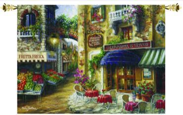 Buon Appetito Grande Wall Hanging 70x50 inch Tapestry with Rod