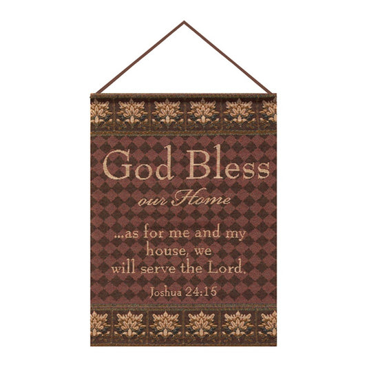 God Bless Our Home Tapestry Bannerette 12.5x18 inch with hanger