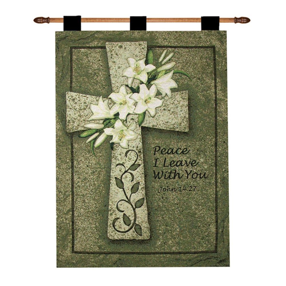 Peace I Leave With You Tapestry Wall Hanging 26x36 inch with Rod