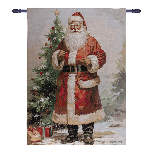 Santa In The Woods Wallhanging 26x36