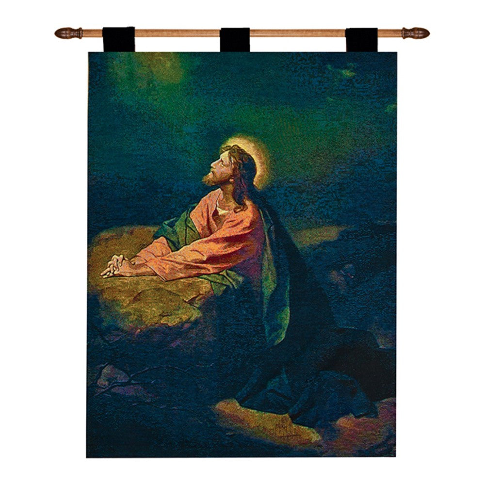 Garden of Gethsemane Tapestry Wall Hanging 26x36 inch with Rod