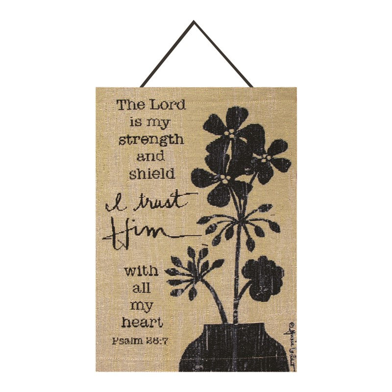 The Lord Is My Strength Tapestry Bannerette 13x18 Inch with Hanger