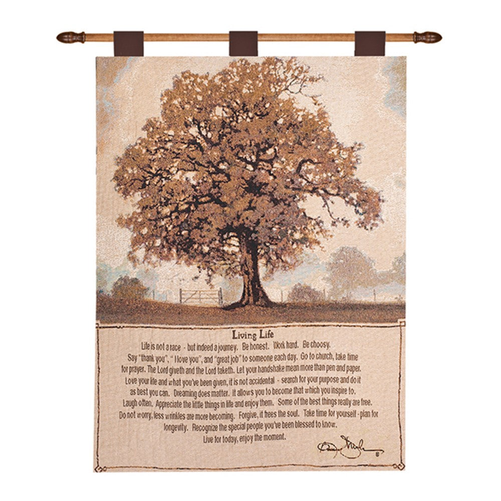 Living Life Tapestry Wall Hanging 26x36 inch with Rod