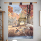 Fur Feathers & Fall w/ Verse Tapestry Wall Hanging 26x36 inch Tapestry with Rod