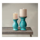 Earth Candle Holder Turquoise -Lg Set of 2