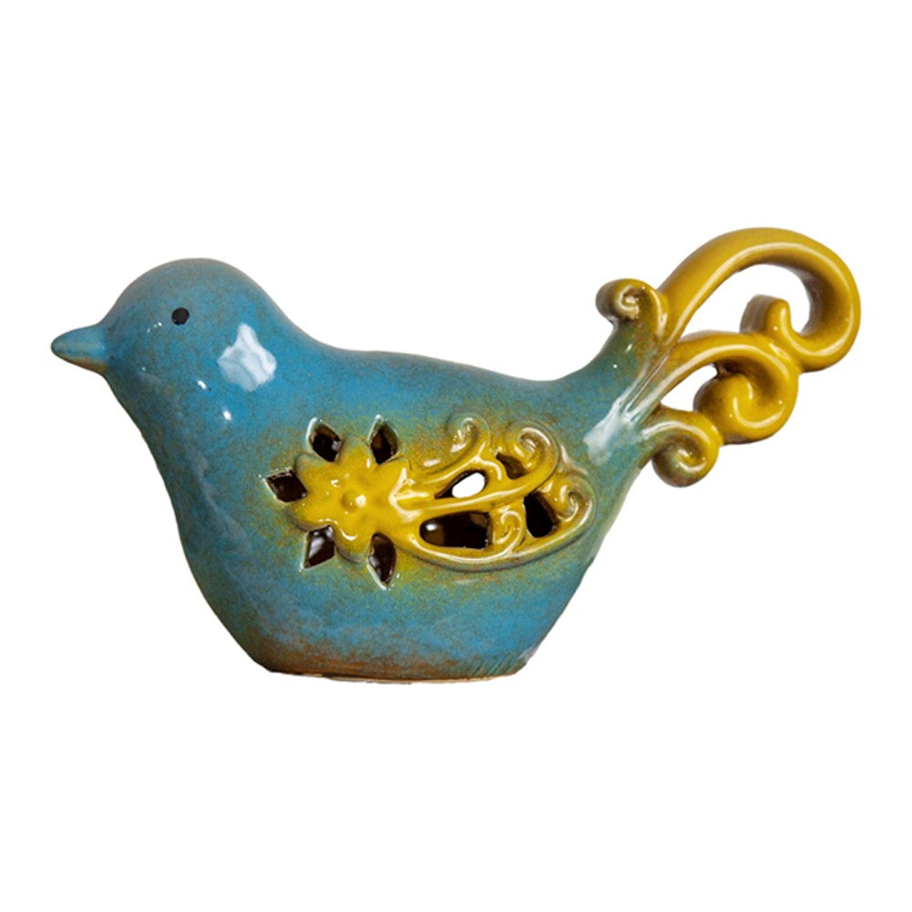 Swirl Tailed Ceramic Birds S/2