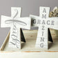 Faith Ceramic Cross With Easel Set of 2