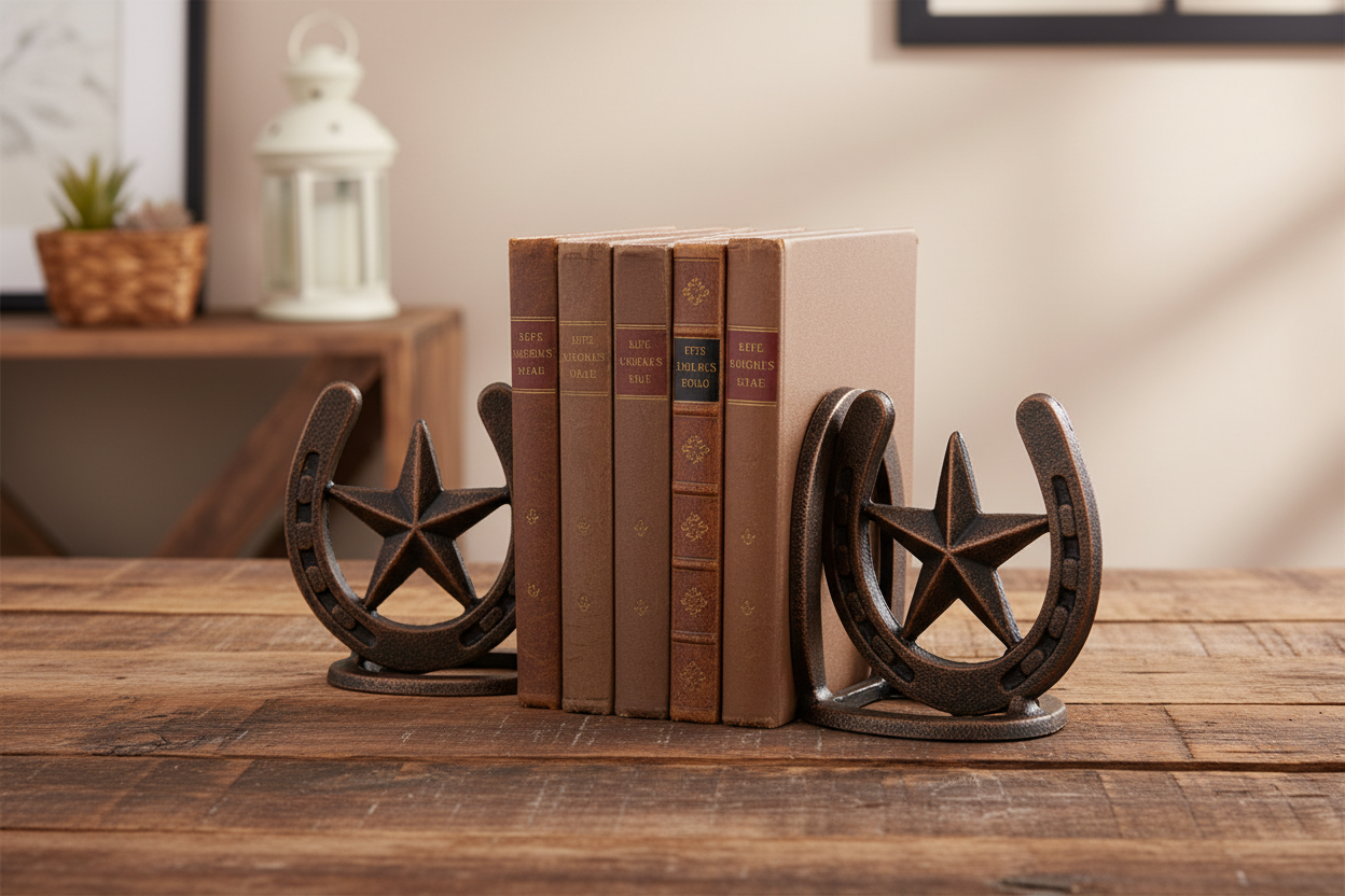 Western Star Horseshoe Bookends