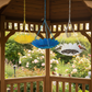 Metal Daisy Hanging Dish - Bird Feeder - 3 pc set