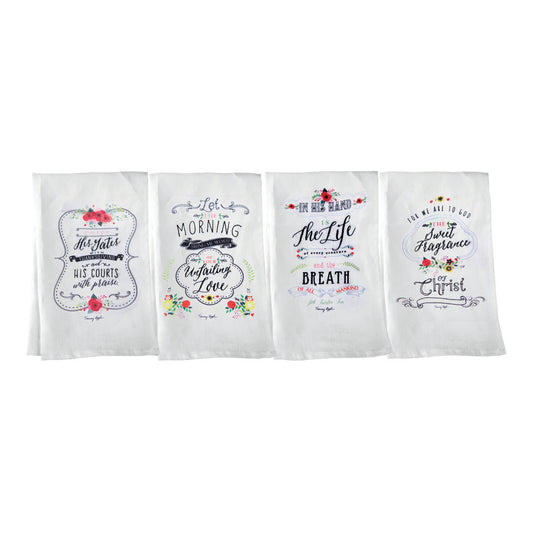 Enter His Gates Tea Towel Assorted Set of 4