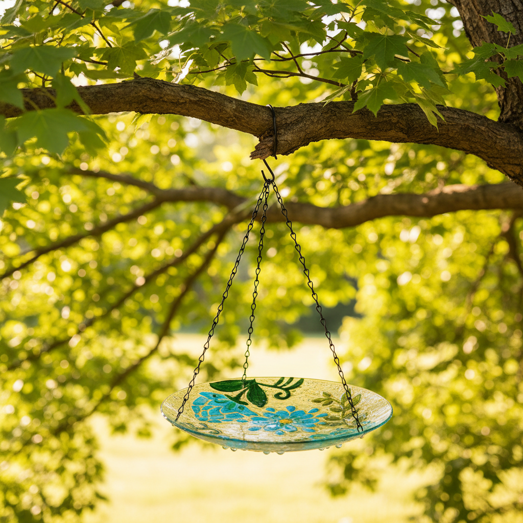 Hanging Glass Birdfeeder