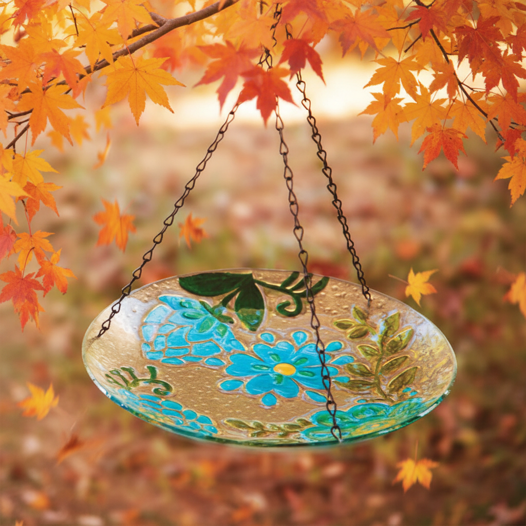 Hanging Glass Birdfeeder