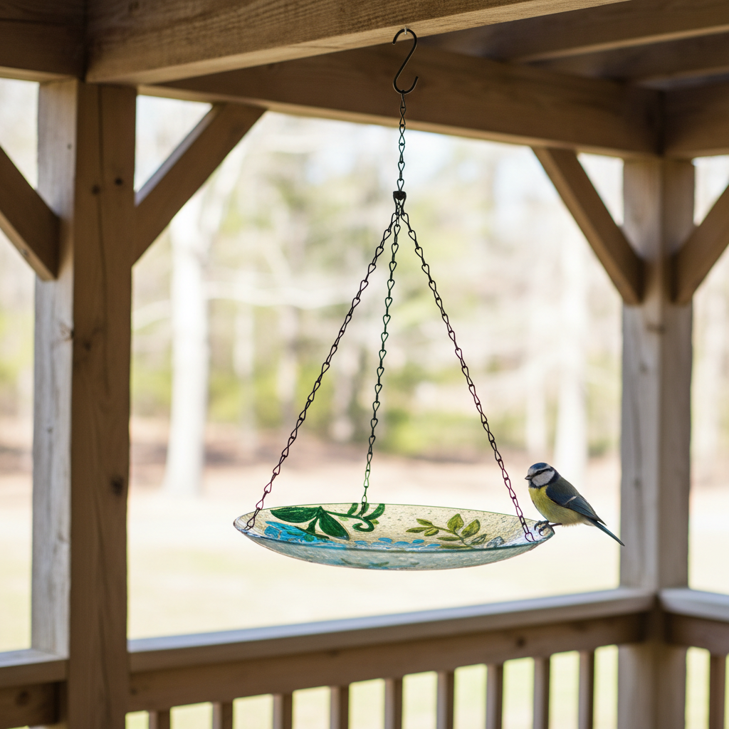 Hanging Glass Birdfeeder