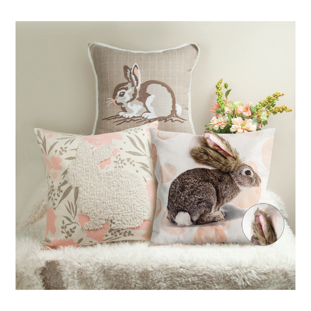 Faux Fur Bunny Pillow Cover 18 X 18