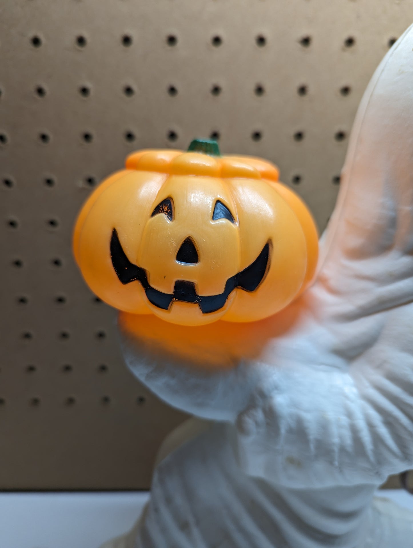 Vintage 1960's Blow Mold Ghost with Jack o Lantern- General Foam Plastics