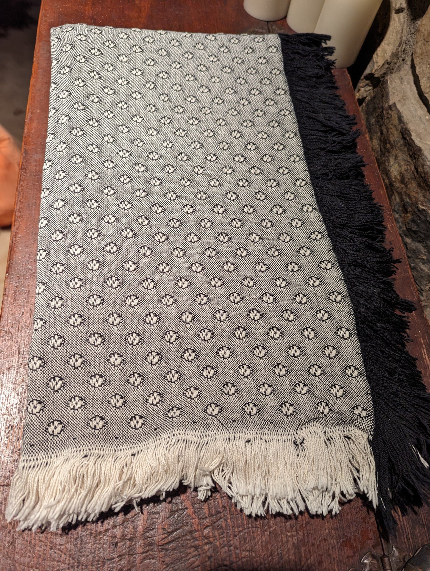 Classic Black & White Woven Throw Blanket - Made in the USA