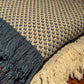 Tranquil Blue & Natural Woven Throw Blanket - Made in the USA