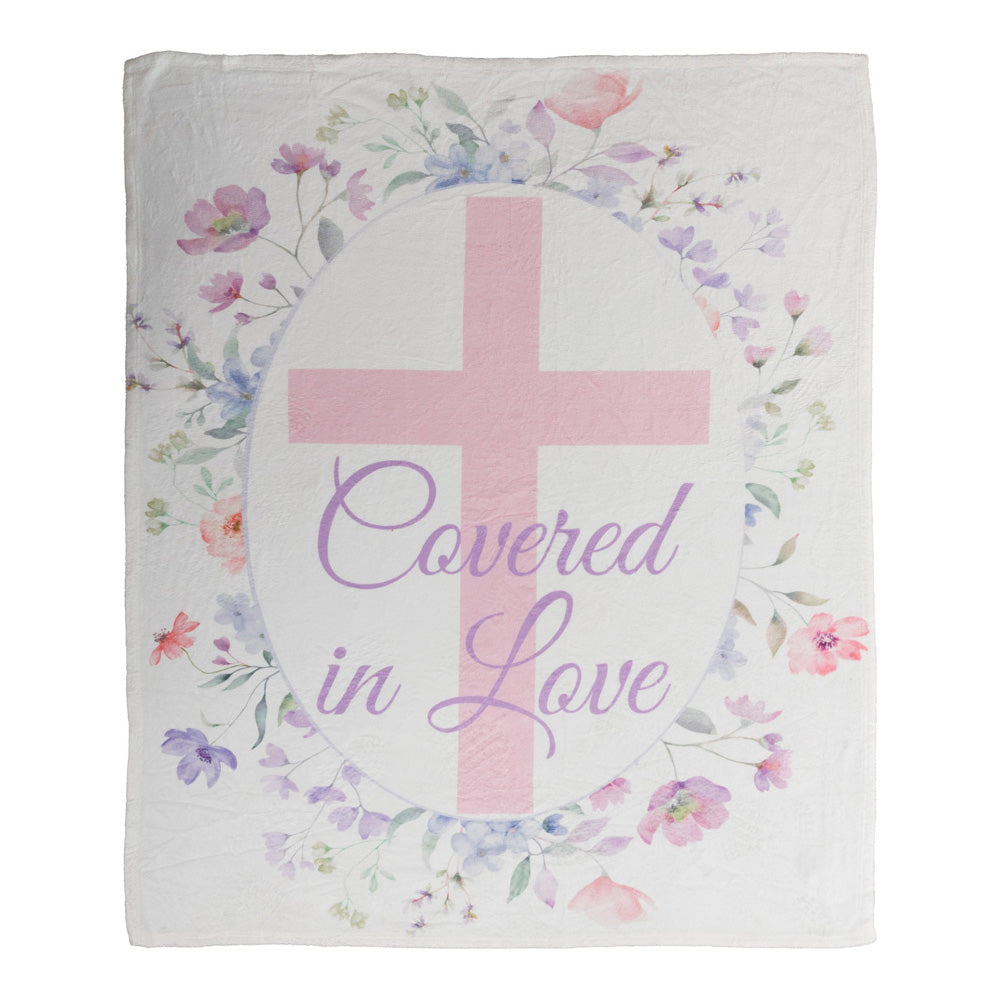 Covered In Love Coral Fleece Throw 50x60