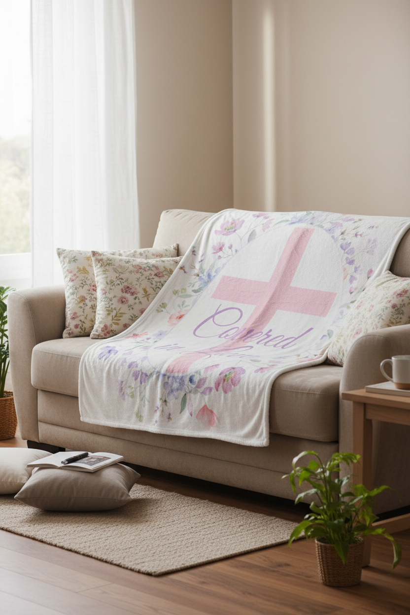 Covered In Love Coral Fleece Throw 50x60